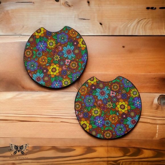 Floral Car Coaster 2 Pack - Picture 8 of 12